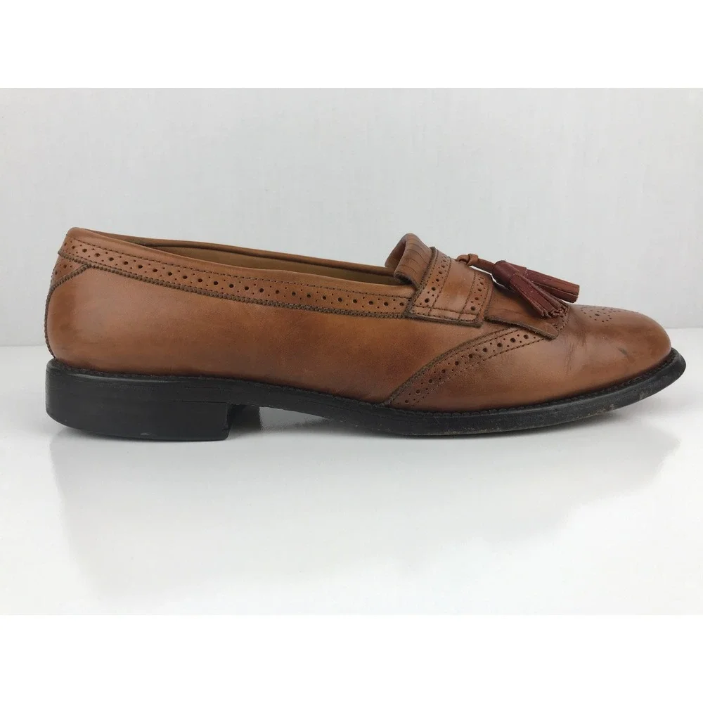 Allen Edmonds Bridgeton Loafers Mens Brown Leather‎ Tassel Kiltie Shoes 10 B